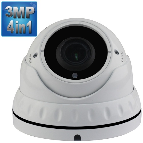 3Mp Varifocal Security Camera, 40M Night Vision, 4-in-1, 1080p